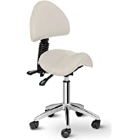 Physa Taburete con Ruedas para Estética Physa Berlin Light Beige (Bastidor De Hierro Cromado- Tapicería De Piel…